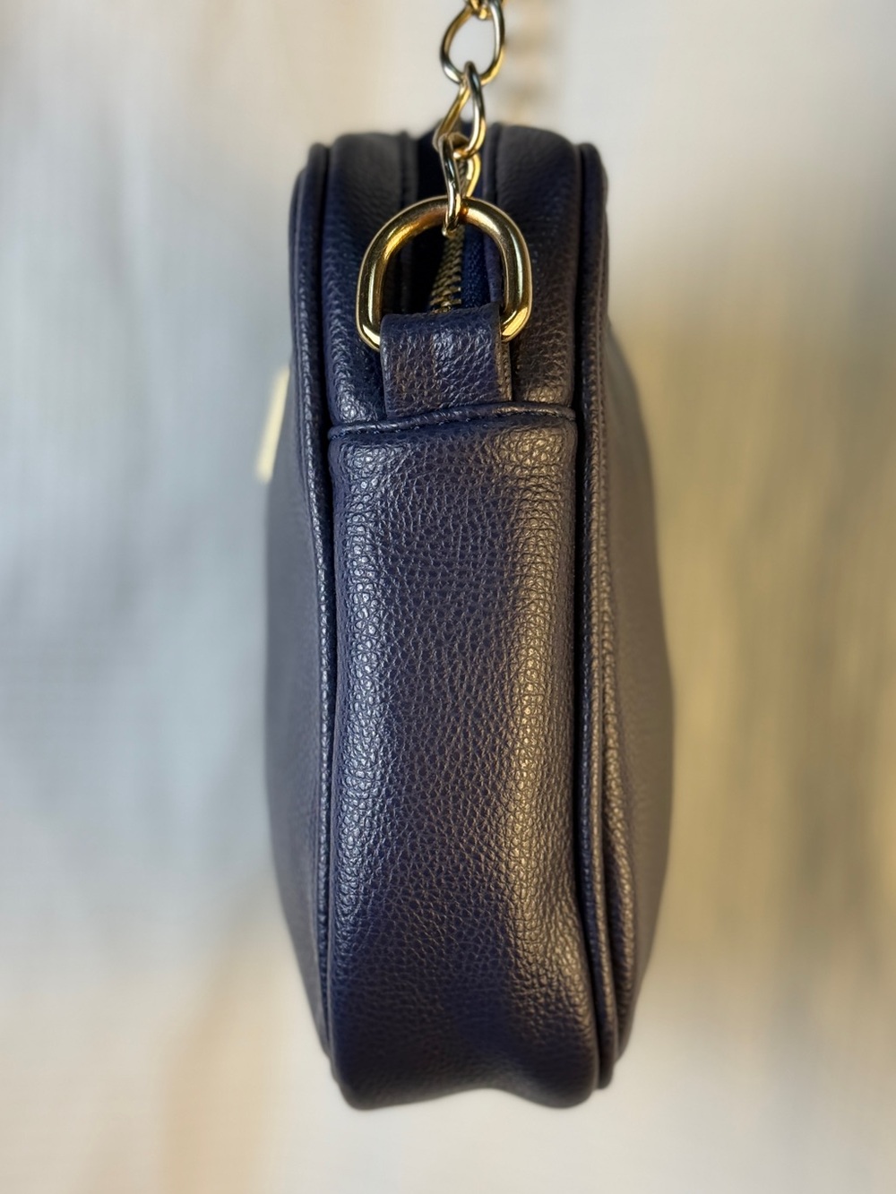 Michael Kors Navy Pebble Leather Jet Set Crossbody Camera Bag + Gold Chain - EUC - Picture 8 of 15